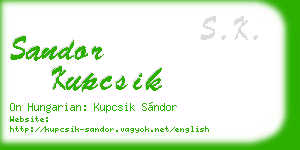 sandor kupcsik business card